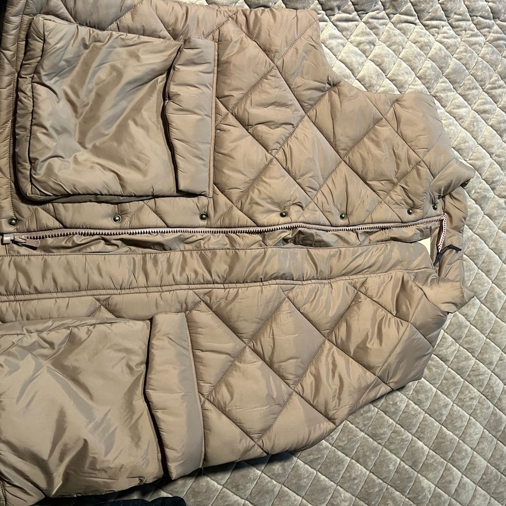 Tan Quilted Puffer Vest